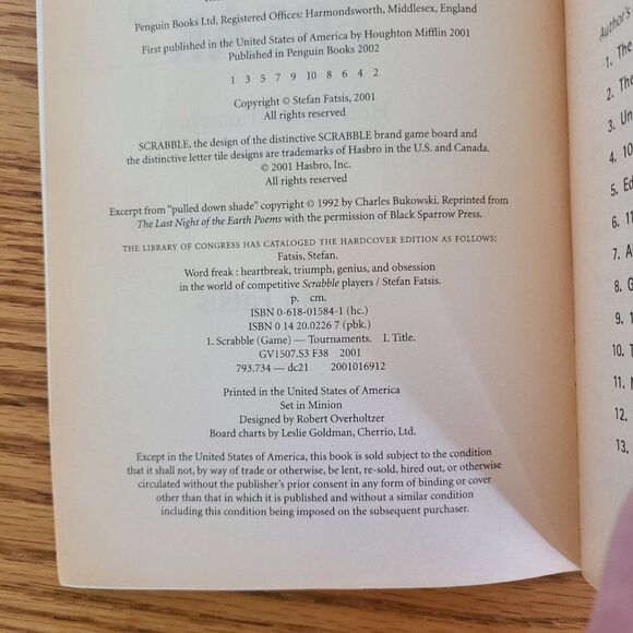 Word Freak By Stefan Fatsis  |  Competitive Scrabble Players Bestseller Book - Picture 10 of 12